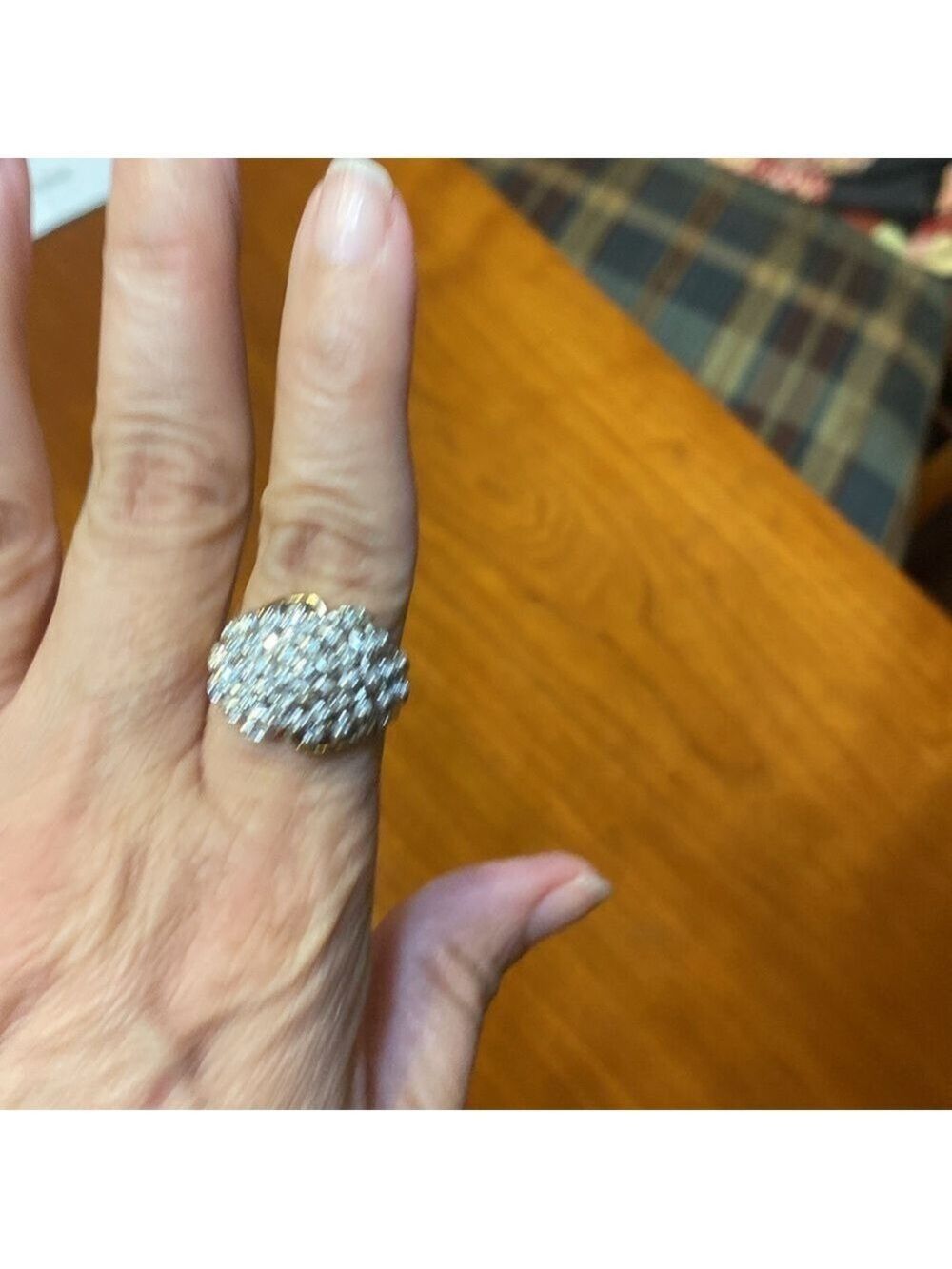Jewelry-Genuine Diamonds ring. 14k gold, nearly a Karat in diamonds size 9 1/4 - Picture 9 of 14